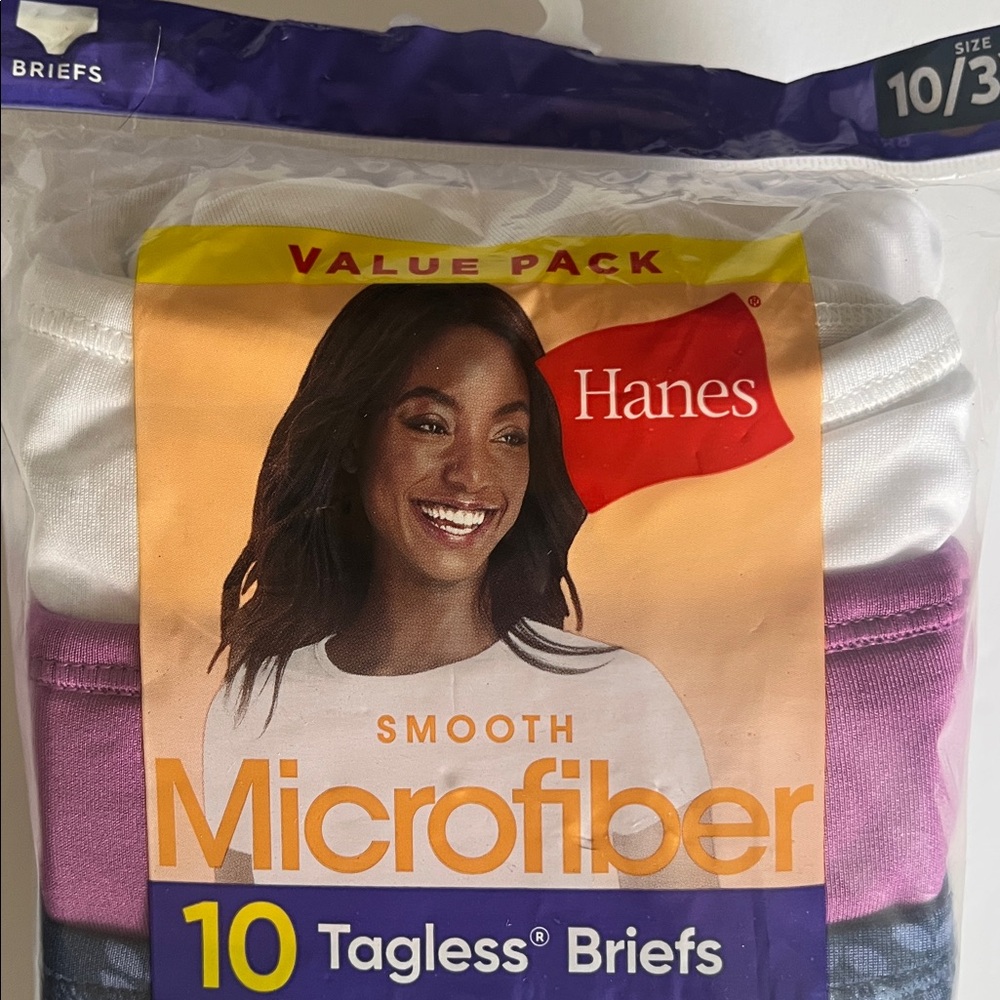 Hanes Women’s  Tagless Briefs - Black, White, Purple, navy blue , grey - Picture 3 of 8